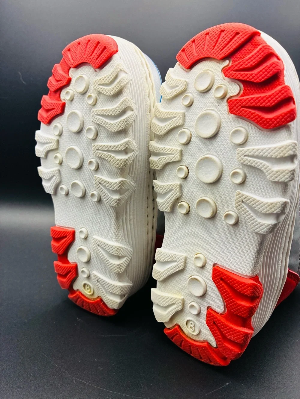 Disney Mickey Mouse Snow Boots Toddler Size8 Red Black Double Strap Winter Shoes